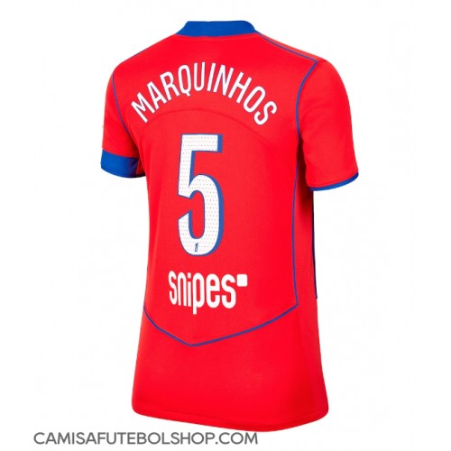 Camisa de time de futebol Paris Saint-Germain Marquinhos #5 Replicas 3º Equipamento Feminina 2025-26 Manga Curta